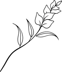 Naklejka premium Simple Gladiolus Line Art – Botanical Vector Illustration