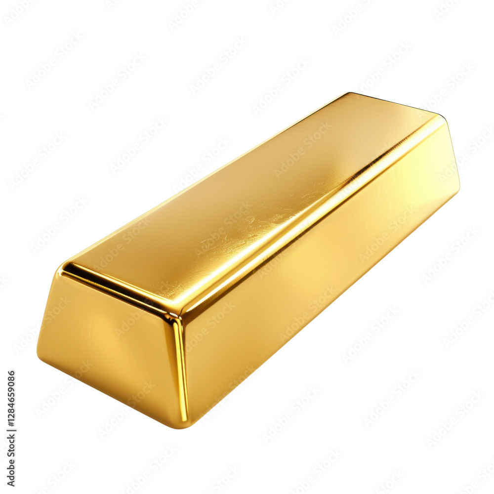 Poster shiny gold bar with smooth surface and sharp edges, symbolizing wealth and luxury. this captures ess