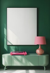 Modern Minimalist Interior With Striking Artwork And Colorful Accents