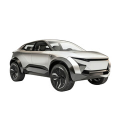 Naklejka premium Futuristic Electric SUV with Silver Finish Isolated on Transparent Background