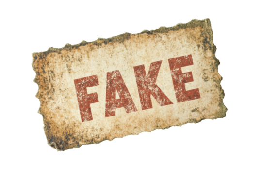 Isolated FAKE Text on Vintage Paper