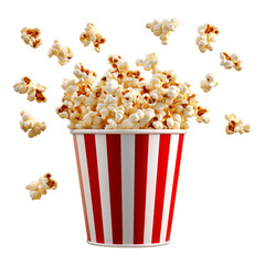 Popcorn Bucket with Flying Popcorn - Ideal for Food Blogs and Movie Night Promotions