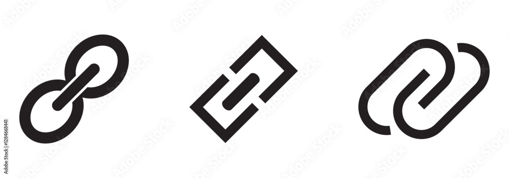 Poster link icon set vector for web and mobile apps