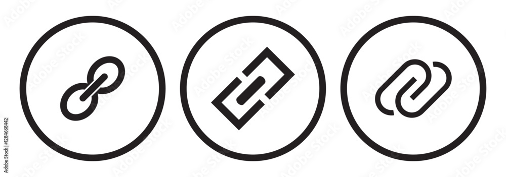 Poster link icon set vector for web and mobile apps