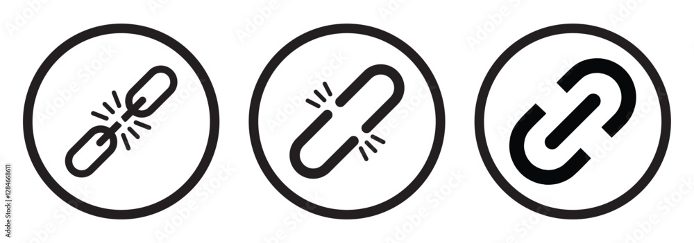Poster link icon set vector for web and mobile apps