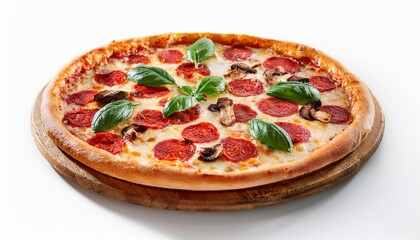 Pizza Image – Food Photo on White Background, Top View Pizza Photography Isolated on White, Italian Pizza Collage Element, Design Element