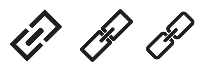 Link flat icon, Link icon. Hyperlink chain symbol. Chain Icon, link icon set isolated transparent background
