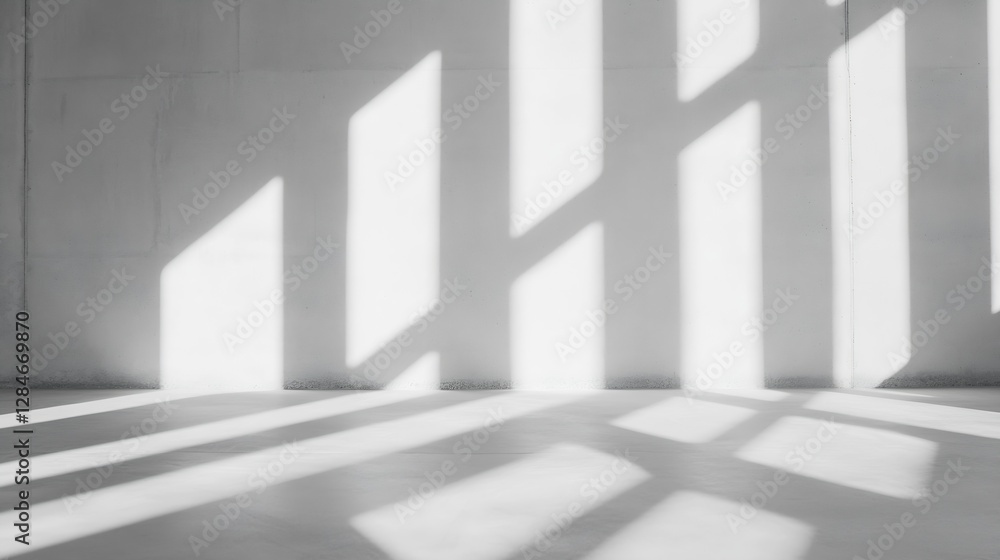 Leinwandbilder abstract shadows casting artistic patterns on a simple white wall in bright light : generative ai