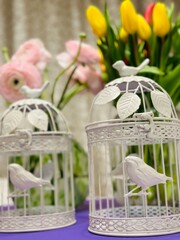 tulips in a cage
