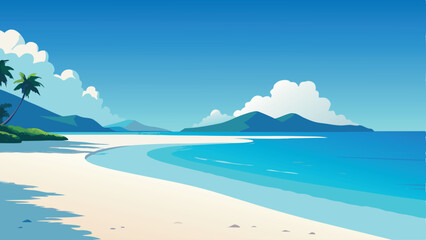 Tropical Bliss. Stunning Beach with White Sand & Clear Waters