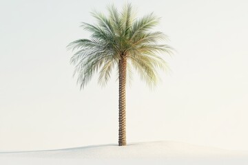 3D Date Palm Tree Isolated and White Background