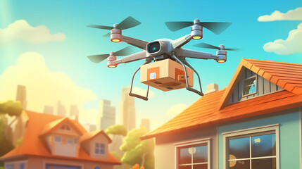 Drone Package Delivery in a Suburban Neighborhood