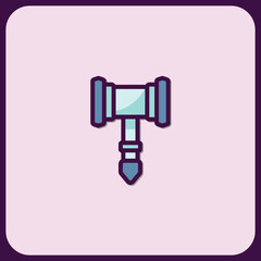 Modern Gavel Icon Design: Justice and Law Symbol