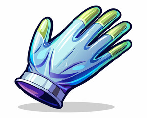 Vector clear glove, realistic shadow, professional isolated on white background.