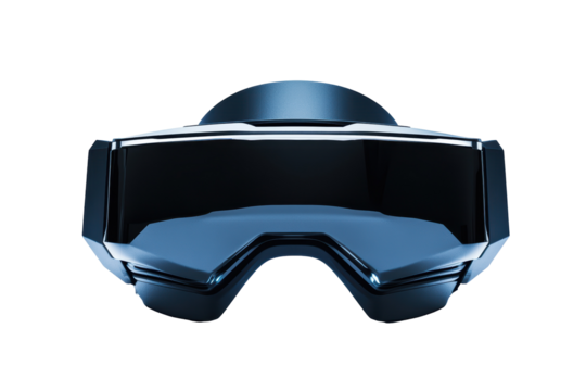 Isolated Sleek Blue and Black VR Headset
