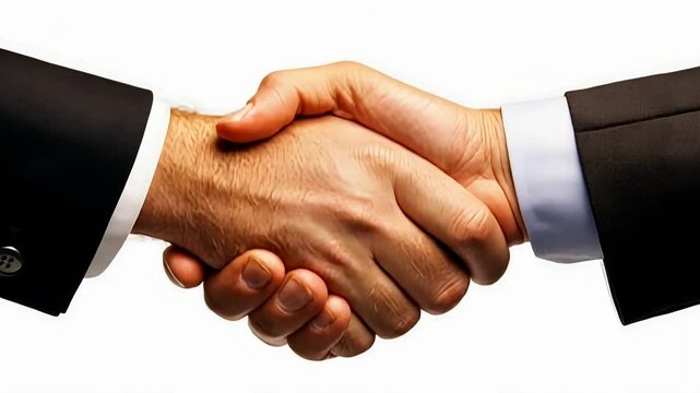 Successful Executive Deal Closing with Firm Handshake