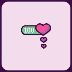 Heart Meter UI Design: 100 Love Points Animation