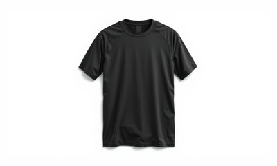 Black athletic t shirt with short sleeves, perfect for sports and workouts. This lightweight and breathable fabric ensures comfort during physical activities
