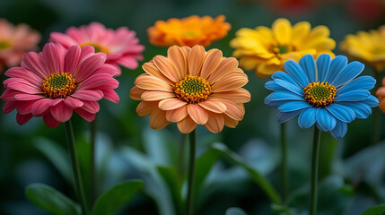 A close-up of a colorful flower arrangement symbolizing harmony, beauty, and freshness, arranged thoughtfully against a modern background
