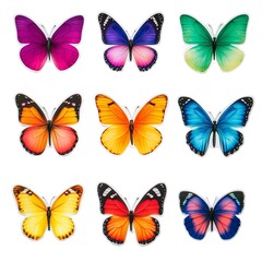 Set of butterfly stickers