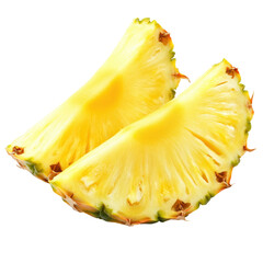 Isolated Pair of Pineapple Segments Highlighting Refreshing Sweetness