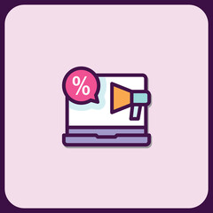 Laptop Screen Announcing Discount Promotion