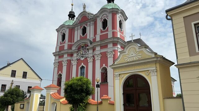 Velke Hostice, Czech Republic, Beautiful baroque Church of Saint John the Baptist in Velke Hostice, baroque art
