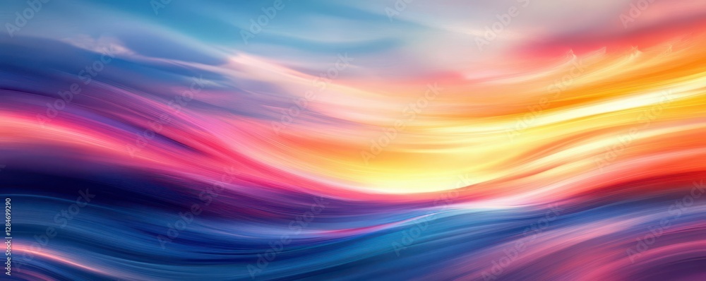 Poster vibrant abstract swirls of colorful waves in dynamic motion