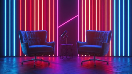 Neon Studio Chairs Interview Setting