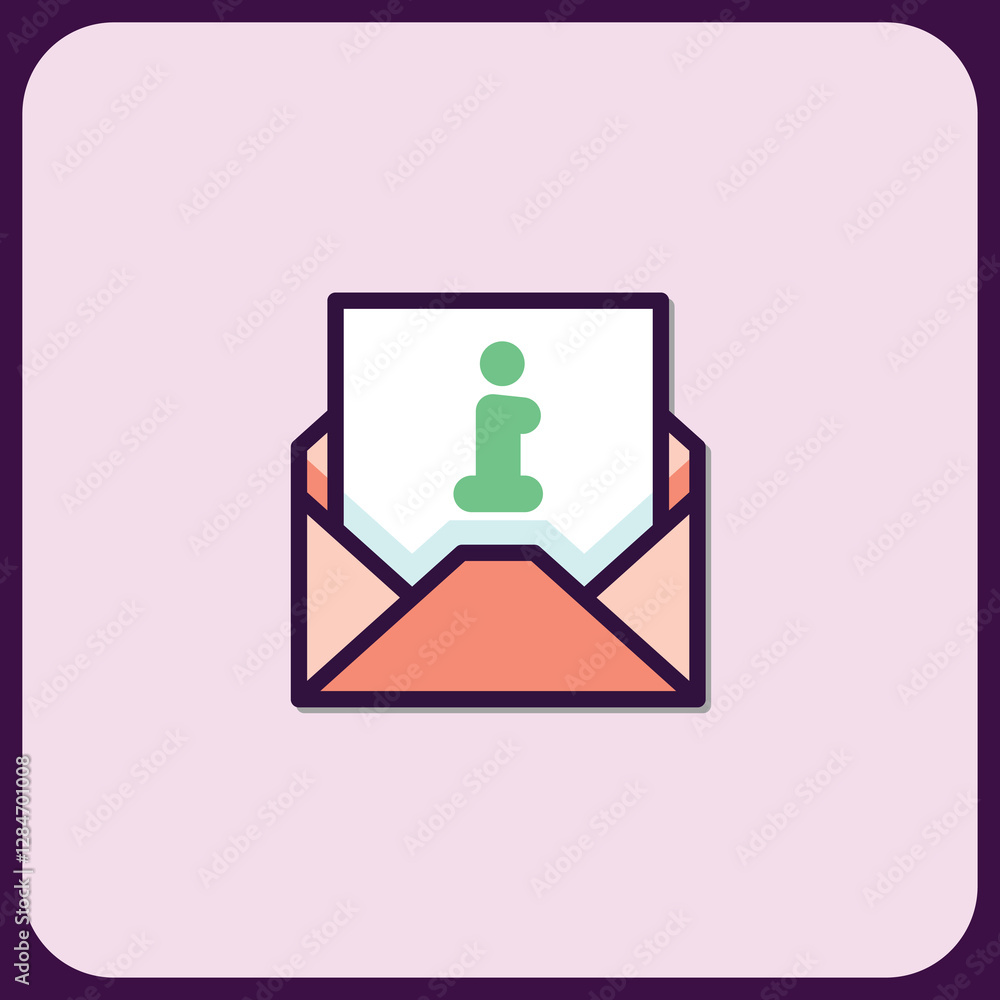 Aufkleber informative message in envelope icon design