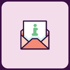Informative Message in Envelope Icon Design