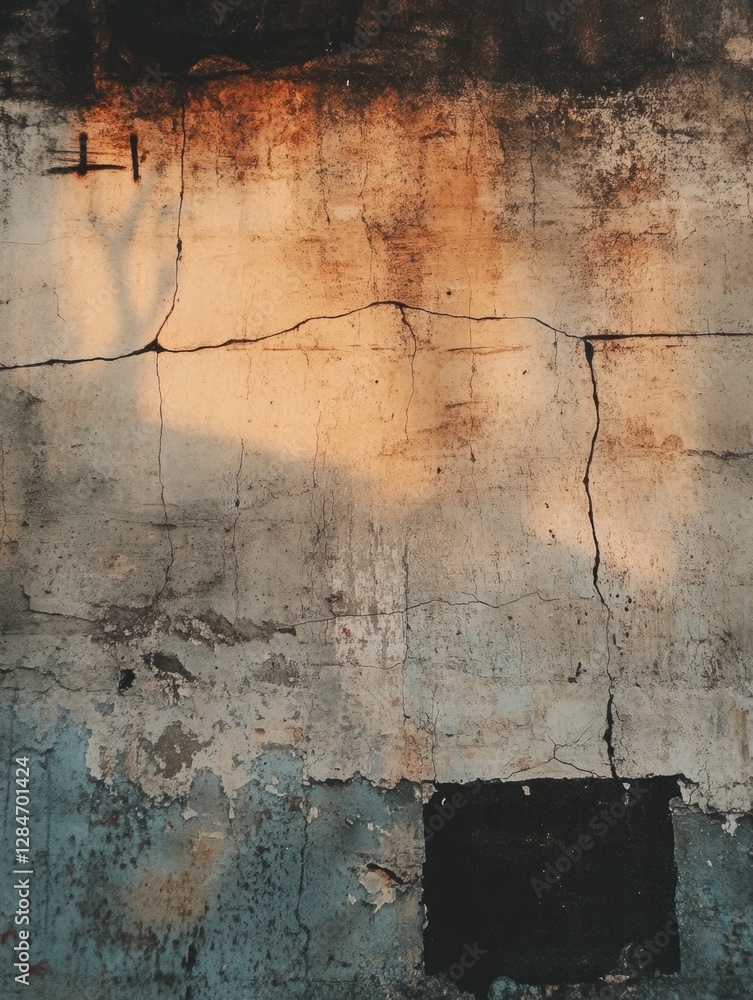 Fototapete ruined structures with cracked walls create an intriguing backdrop for text and storytelling in this