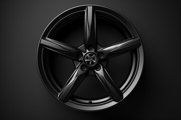 Obraz premium Car wheel rim on a dark background. spare parts for a car. wheels. expensive rims.