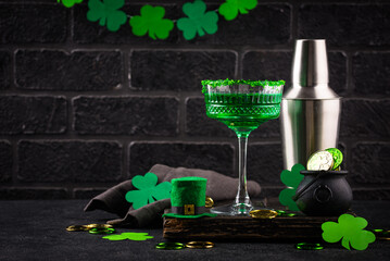 Green cocktail for St. Patrick day
