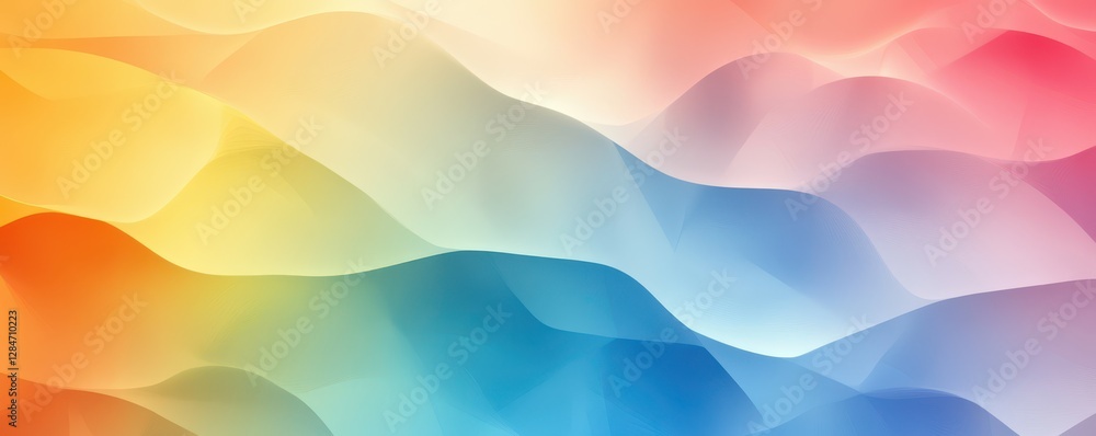 Poster vibrant gradient waves in multicolored abstract design