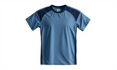 Light blue athletic t shirt with dark blue accents, perfect for sports and casual wear. This comfortable and breathable shirt is ideal for workouts and outdoor activities
