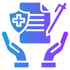 Fototapeta premium Health Insurance glyph gradient icon