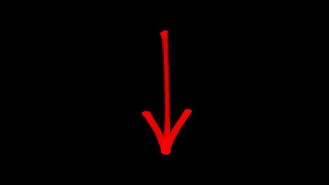 Arrow animation on transparent background. Red arrow loop animation direction concept. Red arrow pointing left, right, top, bottom. Animated arrow direction sign animation.