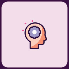 Cognition Icon: Conceptual Mind Gear Graphic