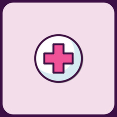 Fototapeta premium Medical Cross Icon in Pastel Color Palette