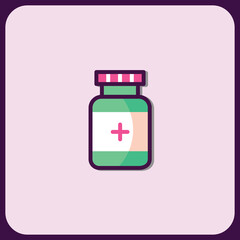 Medical Bottle Icon: Healthcare and Pharmacy Symbol