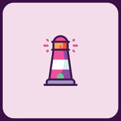 Lighthouse Icon: Guiding Light in Minimalist Design