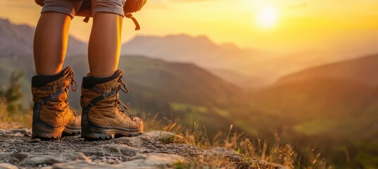 Embracing adventure a backpackers journey at sunset