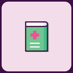 Obraz premium Medical Handbook Icon: Healthcare Guidebook Symbol