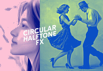 Circular Halftone Pattern – Photoshop Template for Abstract and Retro Designs