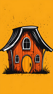 Whimsical farm portrait - Barn
