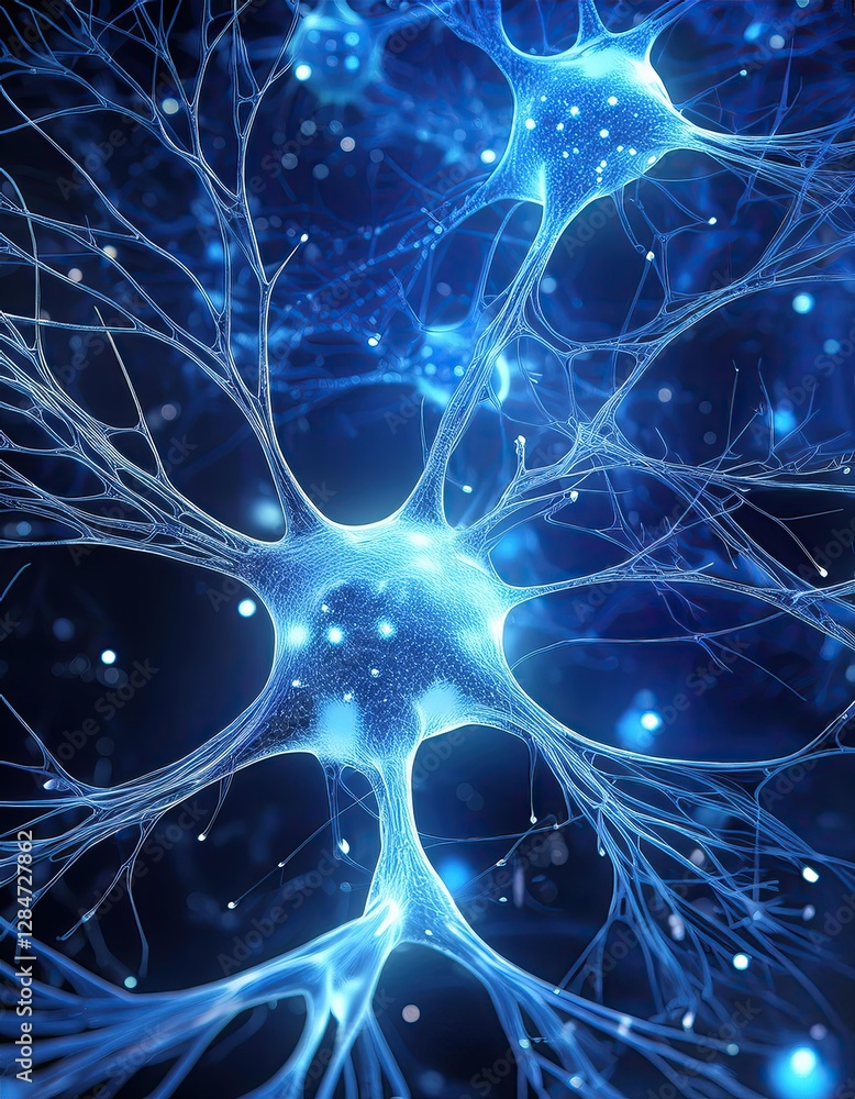 Poster Intricate Connections of Neurons Captured in Vivid Detail Within the Neural Network