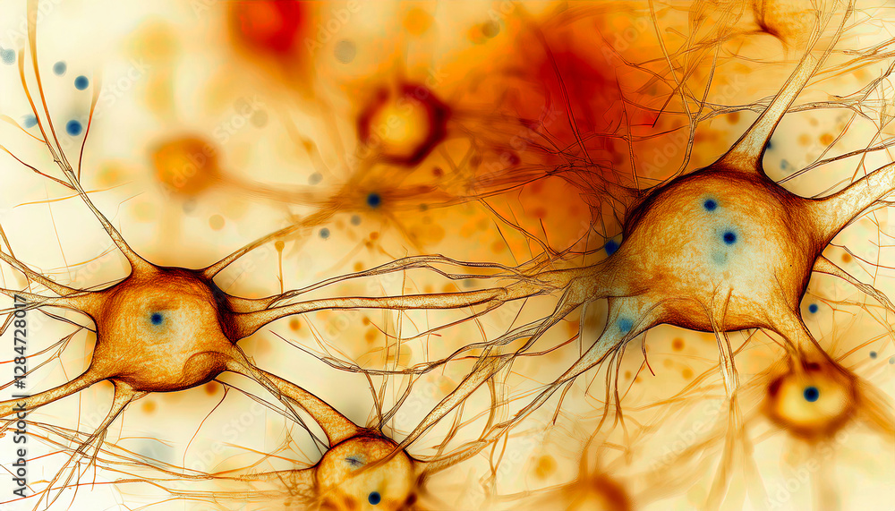 Poster intricate close up view of neurons showcasing their captivating connections and structures