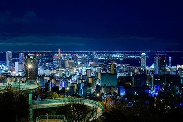 Obraz premium 神戸の高台ビーナスブリッジからの夜景