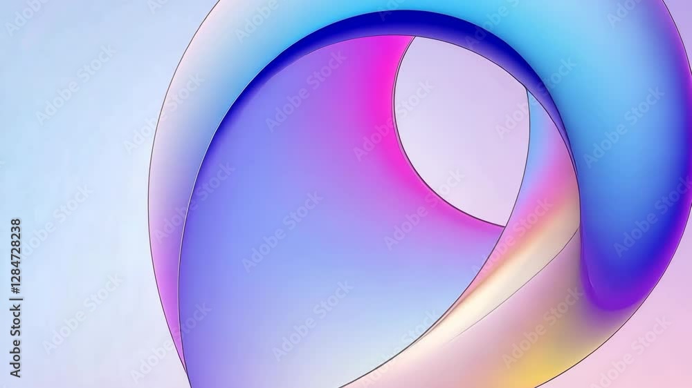 Poster abstract swirl design featuring soft gradients in pastel colors with a modern aesthetic suitable for